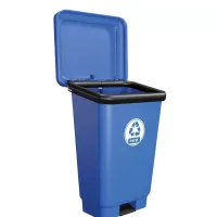 Lixeira Com Pedal   25 litros  Azul Gruplast - Foto 5