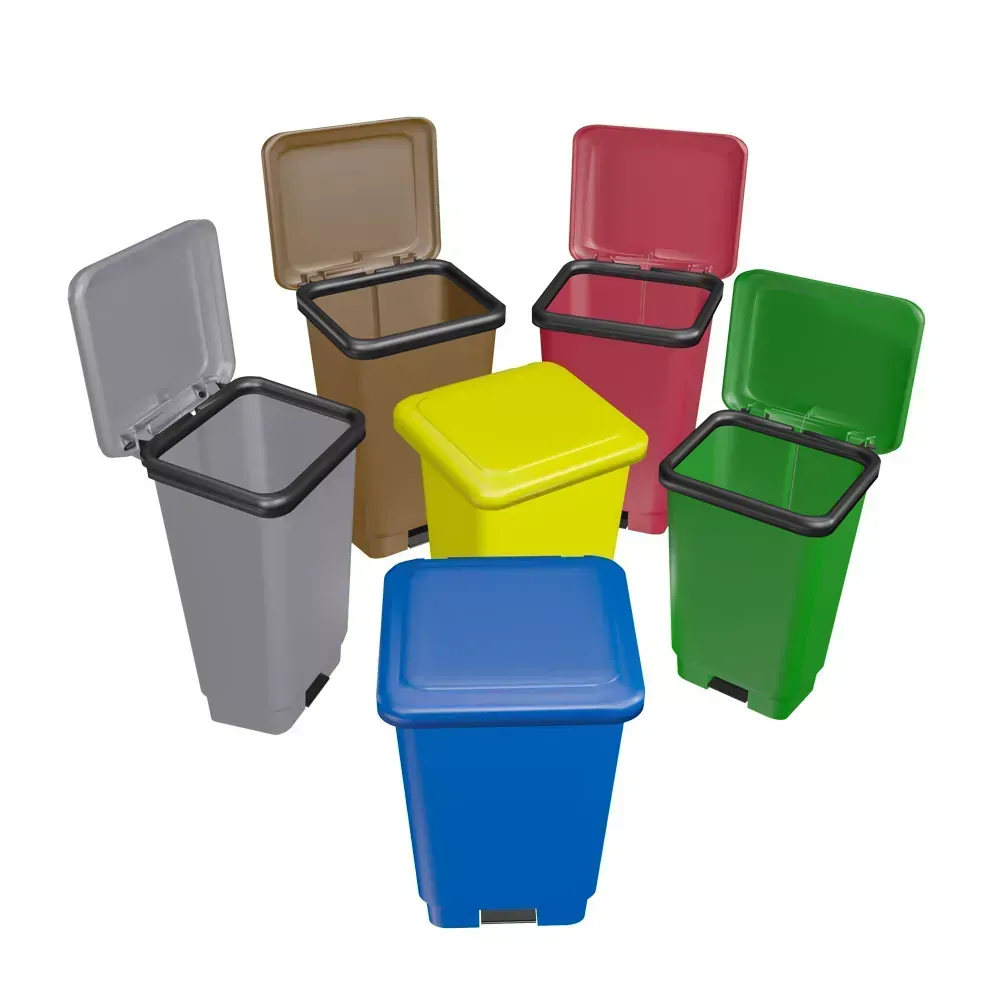 Lixeira Com Pedal   25 litros Cinza Gruplast