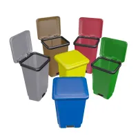 Lixeira Com Pedal   25 litros Cinza Gruplast