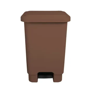 Lixeira Com Pedal 25  litros  Marrom Gruplast