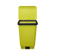 Lixeira Com Pedal   15 litros Amarelo Gruplast