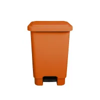 Lixeira Com Pedal   50 litros Laranja Gruplast 