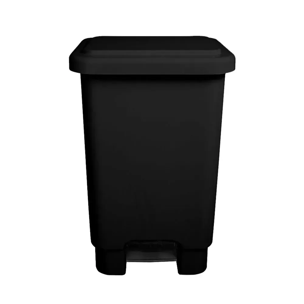 Lixeira Com Pedal  100  Litros Preta Imagem