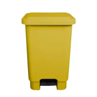 Lixeira Com Pedal  50 litros Amarelo