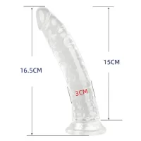 Pênis Silicone Translúcido com Ventosa 16 x 3cm - 8458 - Foto 3