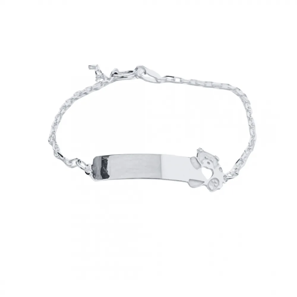Pulseira de prata infantil  ursinho - PU78 Imagem
