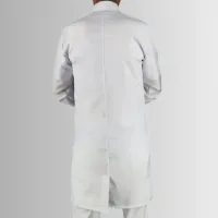 Jaleco Masculino Branco Gola Padre com Punho e  Zíper tecido de Oxford - Foto 3