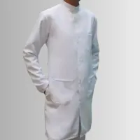 Jaleco Masculino Branco Gola Padre Oxford Manga Longa e Botão - Foto 4