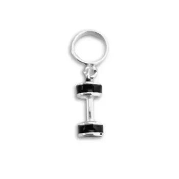 Berloque de Prata 950 - Halteres preto - 251181