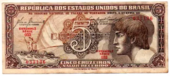 C111 - 5 Cruzeiros - Série 033 - Índio - Data: 1961 - MBC