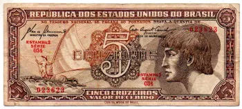 C111 - 5 Cruzeiros - Série 034 - Índio - Data: 1961 - MBC