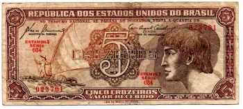 C111 - 5 Cruzeiros - Série 034 - Índio - Data: 1961 - BC