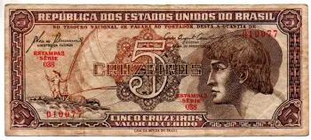 C111 - 5 Cruzeiros - Série 038 - Índio - Data: 1961 - MBC