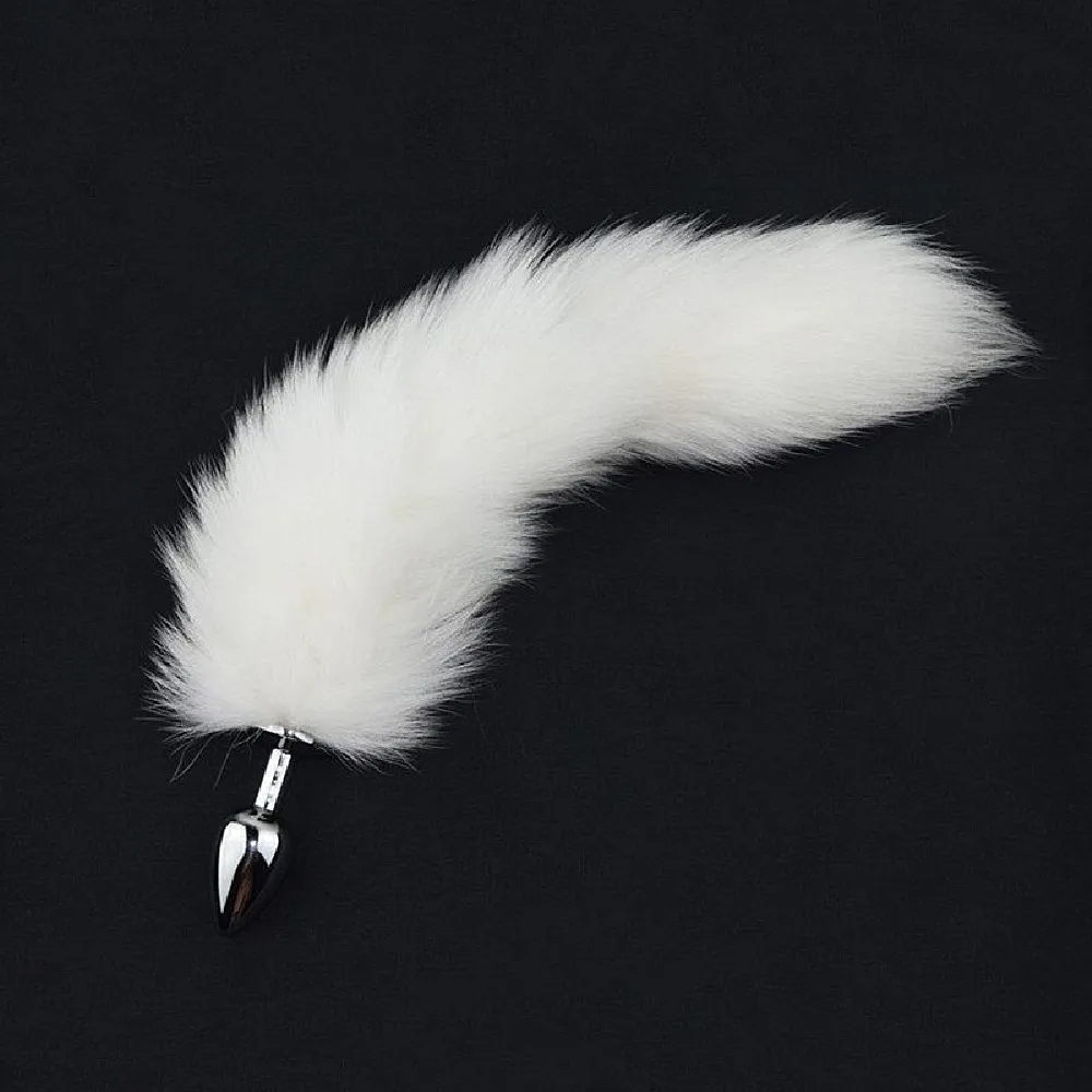 PLUG ANAL BRANCO RABO DE RAPOSA , TAMANHO P COM RABO 44 CM - SI                                                    LIBYSEXSHOP Imagem