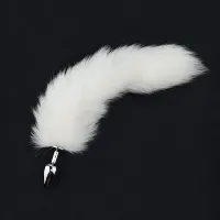 PLUG ANAL BRANCO RABO DE RAPOSA , TAMANHO P COM RABO 44 CM - SI                                                    LIBYSEXSHOP
