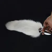 PLUG ANAL BRANCO RABO DE RAPOSA , TAMANHO P COM RABO 44 CM - SI                                                    LIBYSEXSHOP - Foto 2