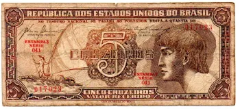 C111 - 5 Cruzeiros - Série 041 - Índio - Data: 1961 - R