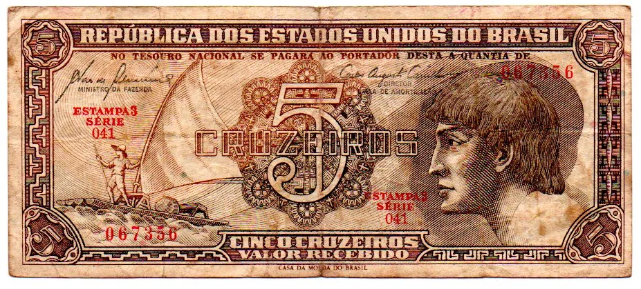 C111 - 5 Cruzeiros - Série 041 - Índio - Data: 1961 - BC