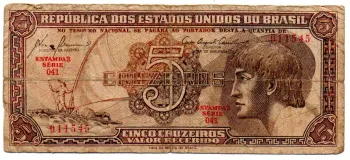 C111 - 5 Cruzeiros - Série 041 - Índio - Data: 1961 - R