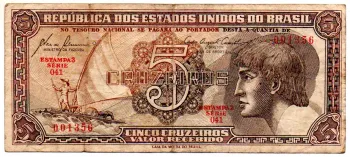 C111 - 5 Cruzeiros - Série 041 - Índio - Data: 1961 - MBC