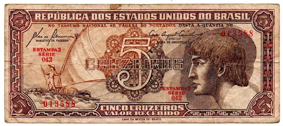 C111 - 5 Cruzeiros - Série 044 - Índio - Data: 1961 - MBC Imagem