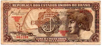 C111 - 5 Cruzeiros - Série 044 - Índio - Data: 1961 - BC