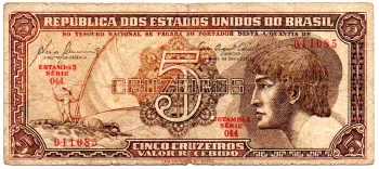 C111 - 5 Cruzeiros - Série 044 - Índio - Data: 1961 - R
