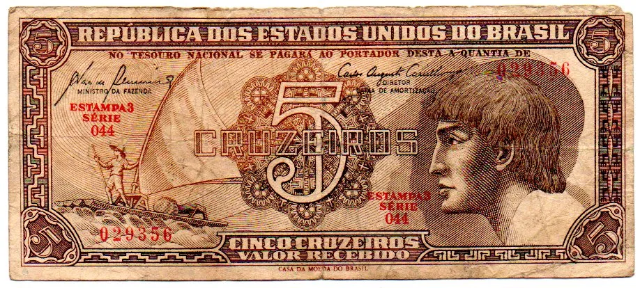 C111 - 5 Cruzeiros - Série 044 - Índio - Data: 1961 - R
