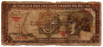 C111 - 5 Cruzeiros - Série 044 - Índio - Data: 1961 - UTG