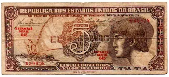 C111 - 5 Cruzeiros - Série 045 - Índio - Data: 1961 - BC