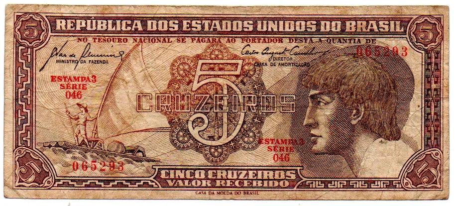 C111 - 5 Cruzeiros - Série 046 - Índio - Data: 1961 - UTG