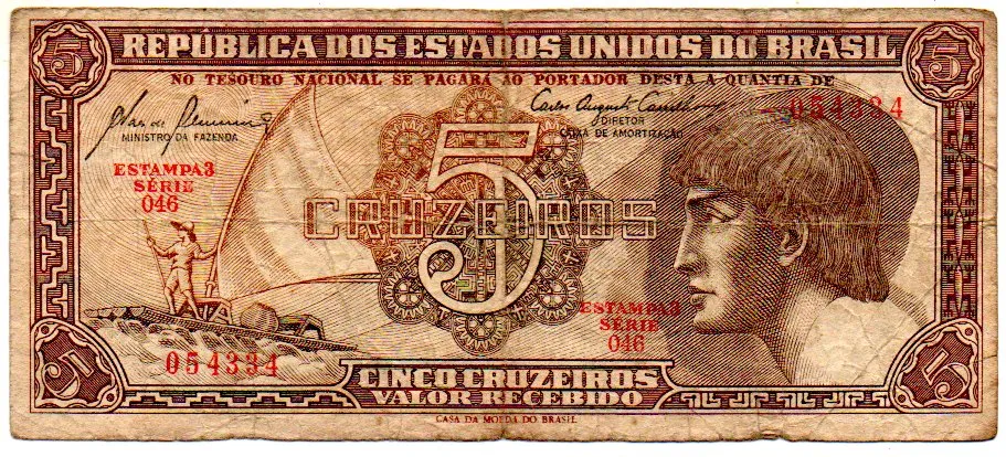 C111 - 5 Cruzeiros - Série 046 - Índio - Data: 1961 - BC