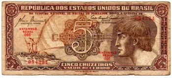 C111 - 5 Cruzeiros - Série 046 - Índio - Data: 1961 - BC