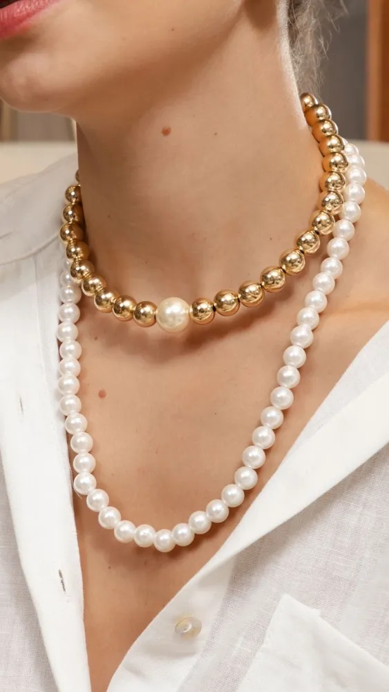 Colar pérola 60 cm Imagem