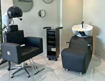 Kit salão Cadeira Reclinável e Lavatório + Carrinho auxiliar de brinde