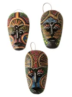 Máscaras Tailandesas de Parede - Madeira com Pontilhados