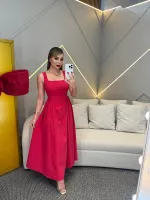 VESTIDO LONGUETE LAÇO COSTAS VERMELHO - Foto 3