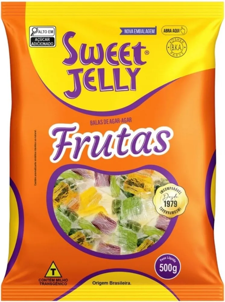 Balas De Algas Marinhas Sweet Jelly Sabor Frutas 500g  Imagem