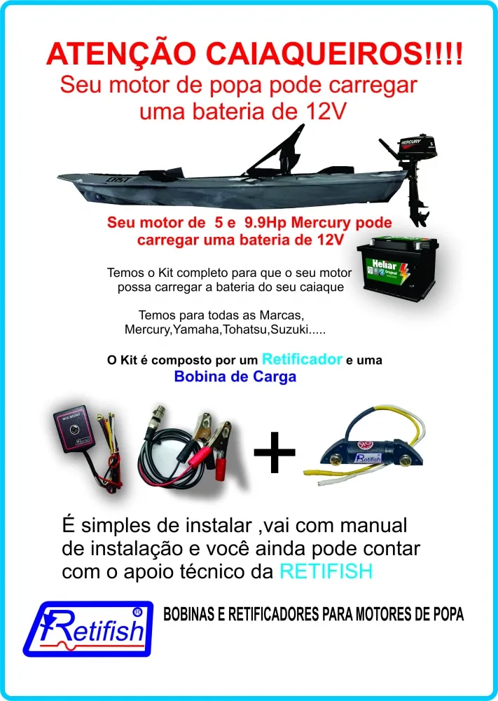 Kit Retificador + Bobina para motor Mercury 9.9HP Imagem