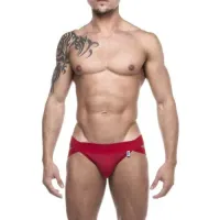 JOCKSTRAP EM SUPLEX VERMELHO COM FAIXA DUPLA SD CLOTHING - TAMANHO ÚNICO.                                                      LIBYSEXSHOP