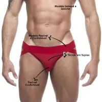 JOCKSTRAP EM SUPLEX VERMELHO COM FAIXA DUPLA SD CLOTHING - TAMANHO ÚNICO.                                                      LIBYSEXSHOP - Foto 2