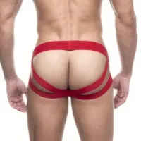 JOCKSTRAP EM SUPLEX VERMELHO COM FAIXA DUPLA SD CLOTHING - TAMANHO ÚNICO.                                                      LIBYSEXSHOP - Foto 4