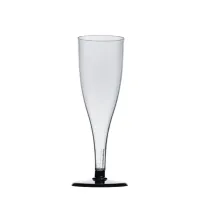  Taça Espumante Descartável Base Preta 140ml  c/5 unid. - Foto 2