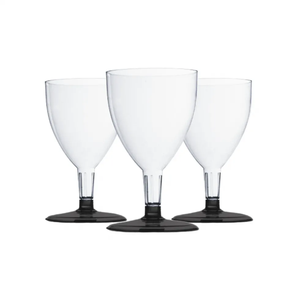 Taça Vinho  Descartável Base Preta 170ml  c/5 unid.