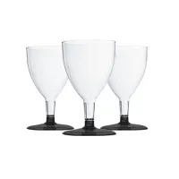 Taça Vinho  Descartável Base Preta 170ml  c/5 unid.