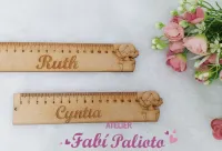 MDF31   Régua em MDF 15cm com nome e menina 2
