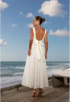 VESTIDO LONGUETE LAÇO COSTAS BRANCO - Foto 2