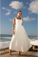 VESTIDO LONGUETE LAÇO COSTAS BRANCO - Foto 3