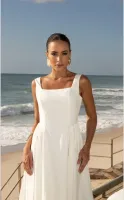 VESTIDO LONGUETE LAÇO COSTAS BRANCO - Foto 4