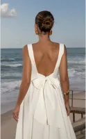 VESTIDO LONGUETE LAÇO COSTAS BRANCO - Foto 5